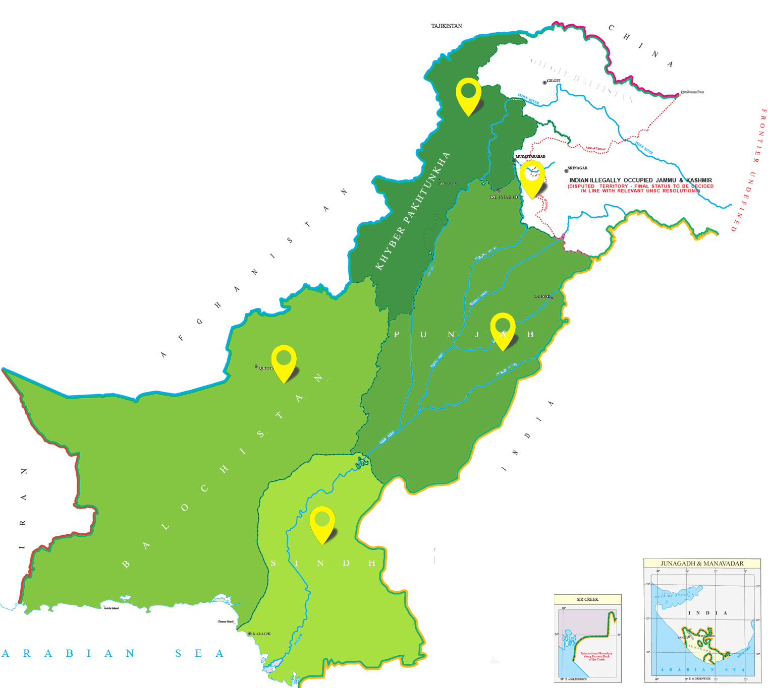 Map of Pakistan showing National Jobs Portal coverage